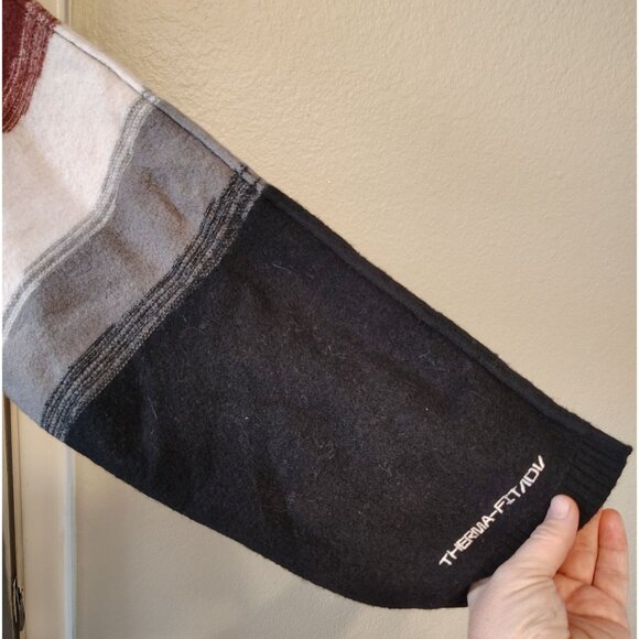 Nike XXL Yoga Therma Fit Adv Wool Sweater, Black Gray Maroon Abstract Stripe - Picture 3 of 6